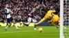 Anthony Gordon (centre) scores in Newcastle’s 2-1 win at Tottenham (John Walton/PA)